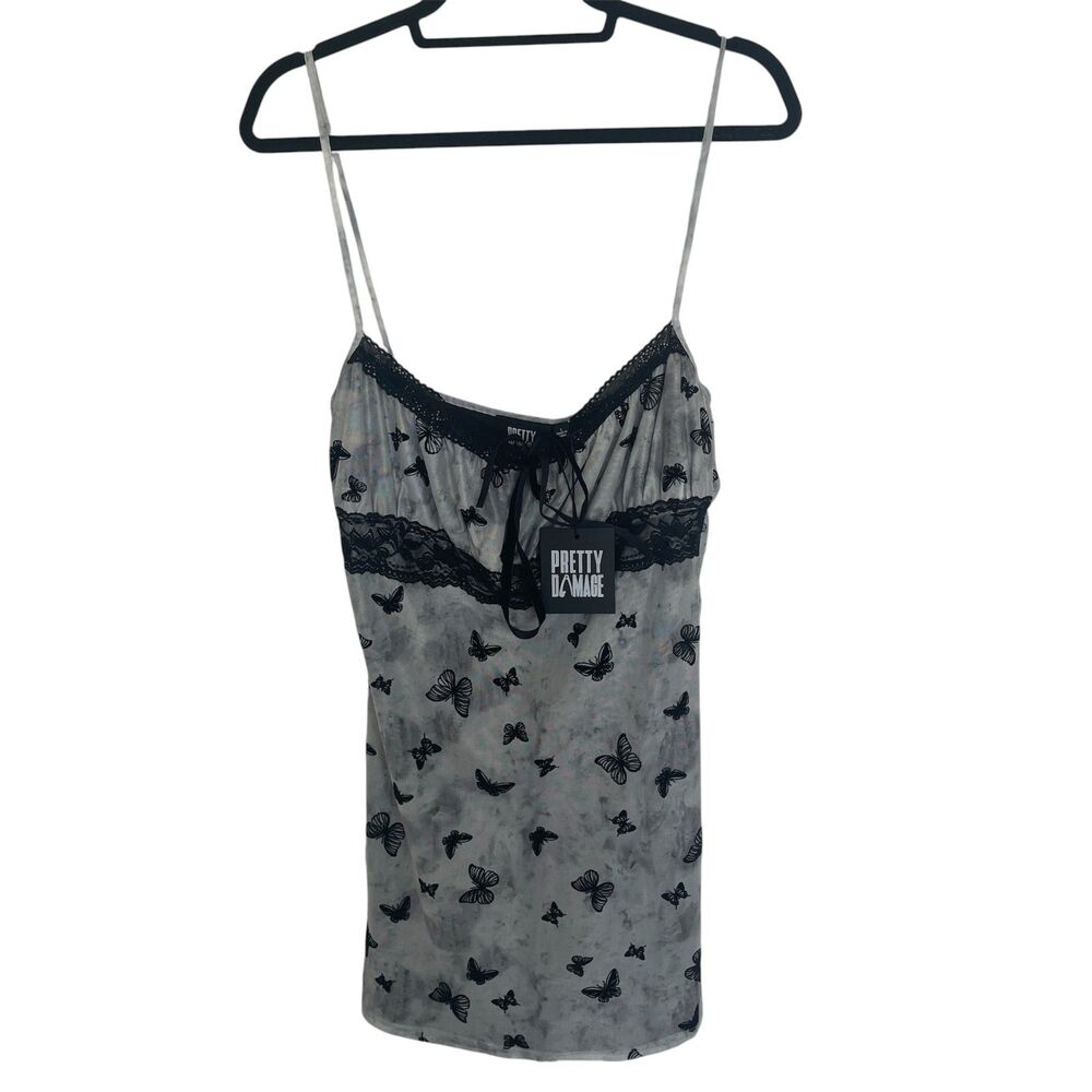 NWT Pretty Damage Slip Dress Sz Large Babydoll Whimsigoth Dark Romantic Vampcore